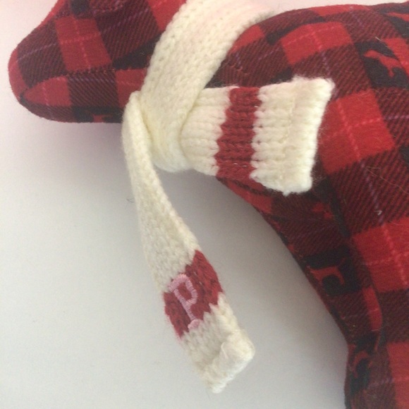 PINK VICTORIAS SECRET BUFFALO PLAID MINI DOG WITH SCARF - Picture 10 of 14